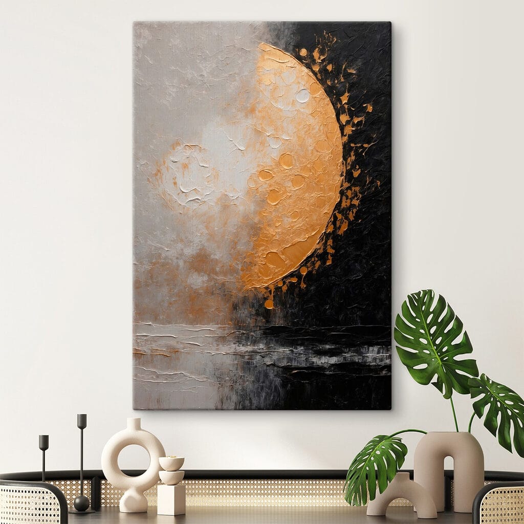 Painting of a moon and water Painting of a moon and water