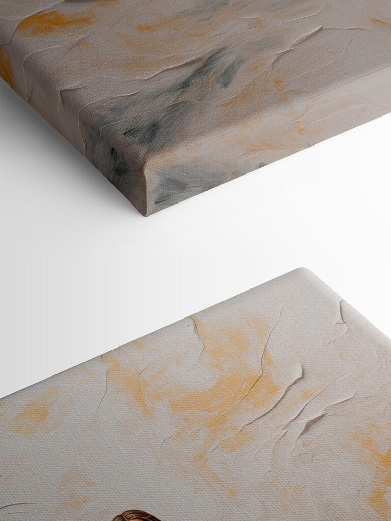 Painting of a man in a robe standing in water Painting of a man in a robe standing in water