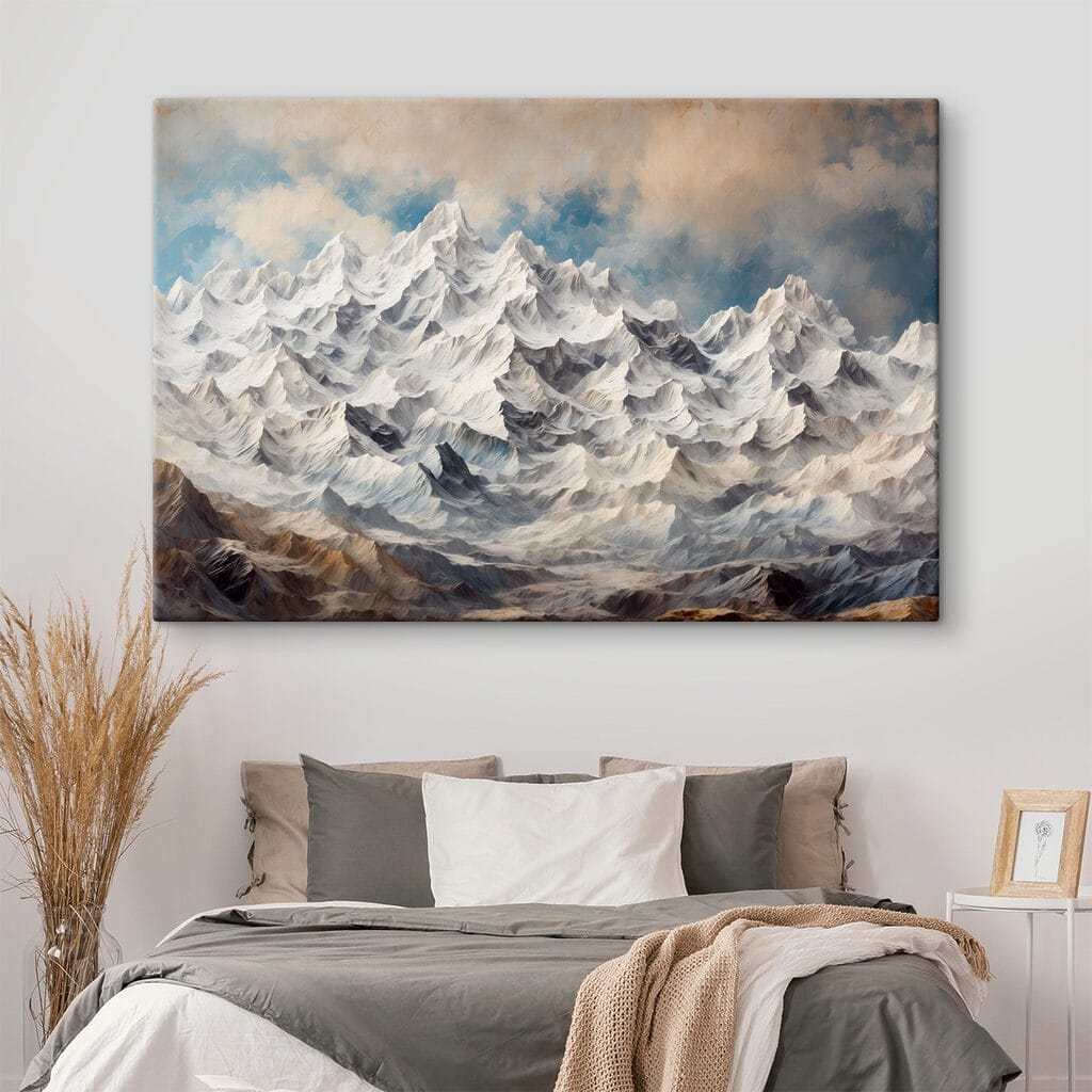 Mountain range with snow