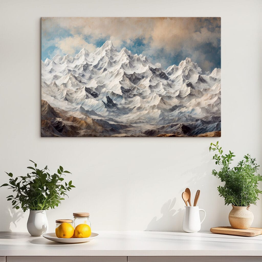 Mountain range with snow