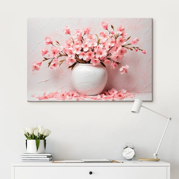 Vase with pink flowers Vase with pink flowers