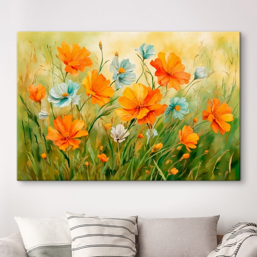 Painting of orange and white flowers Painting of orange and white flowers