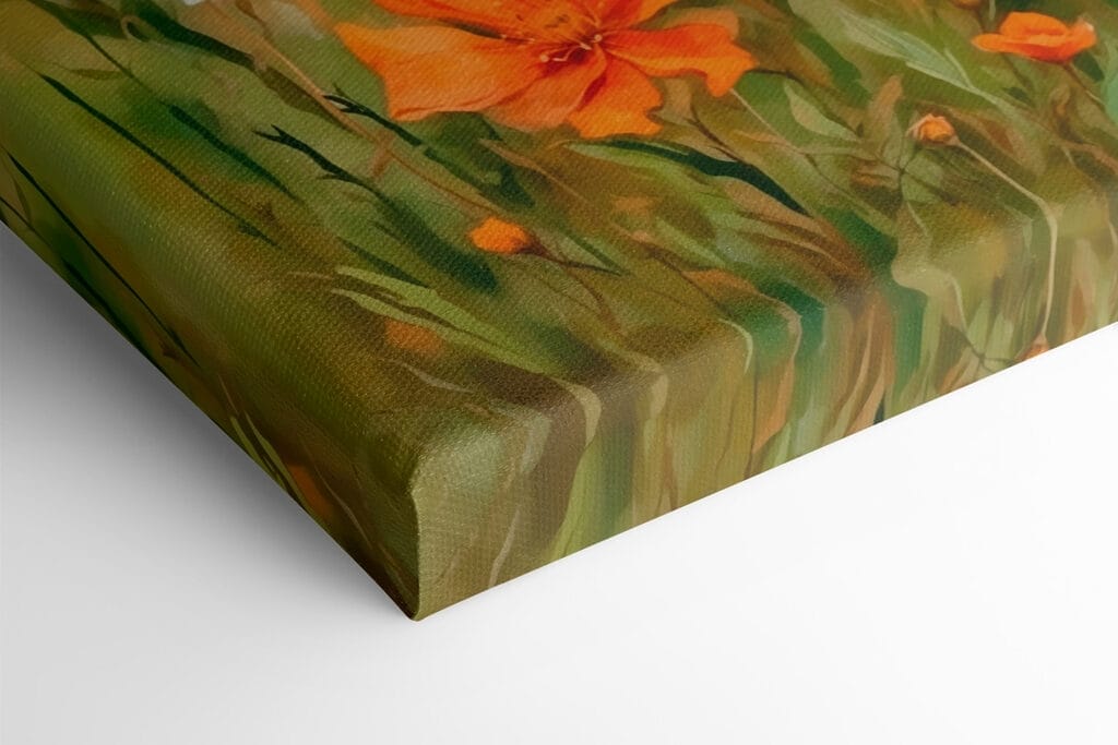 Painting of orange and white flowers Painting of orange and white flowers