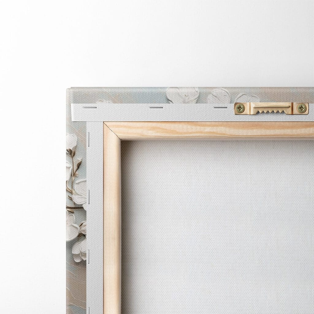 White flowers on a blue and white background White flowers on a blue and white background