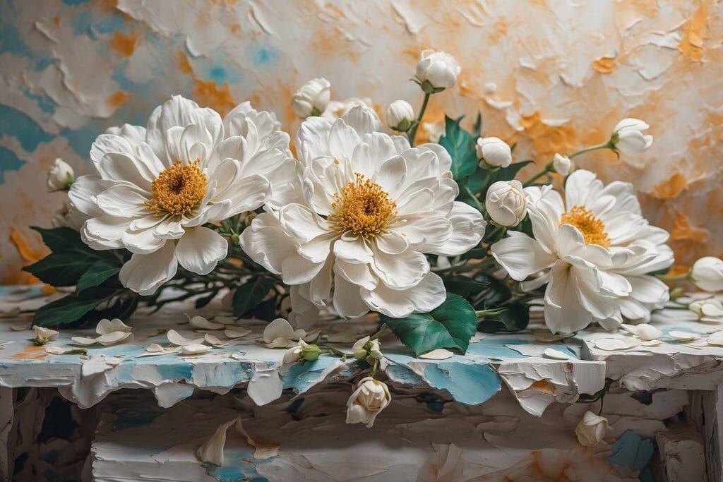 Group of white flowers Group of white flowers