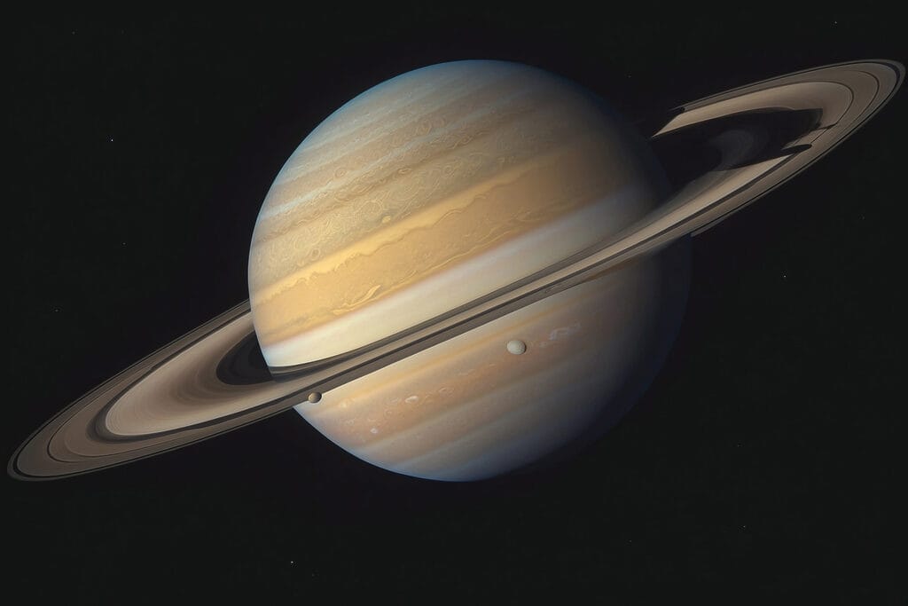 Planet with rings around it Planet with rings around it