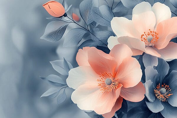 Delicate blooms in soft hues