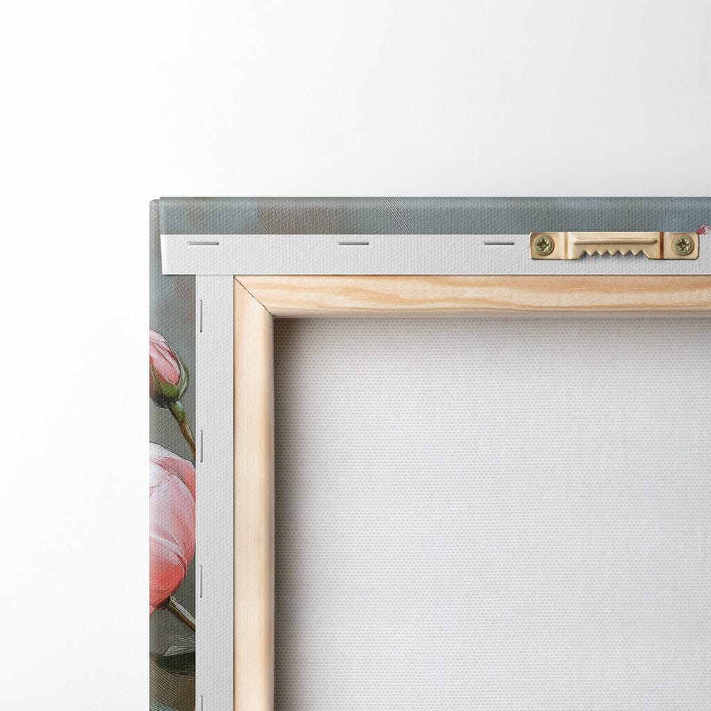 Painting of pink flowers in a vase