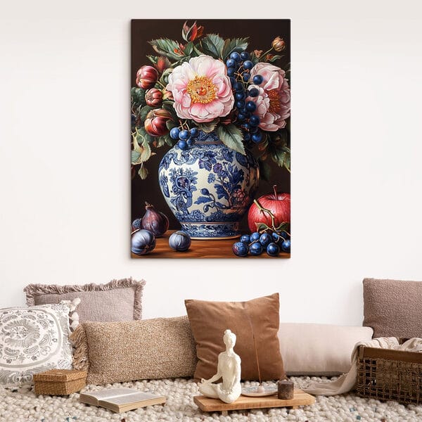 Painting of flowers in a vase Painting of flowers in a vase