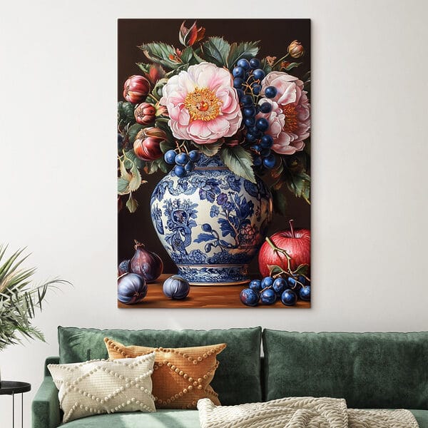 Painting of flowers in a vase Painting of flowers in a vase