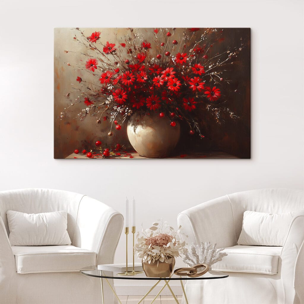 Vase with red flowers