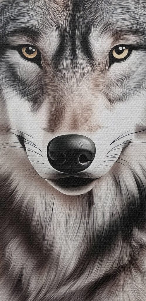 Wolf lying down looking at the camera Wolf lying down looking at the camera
