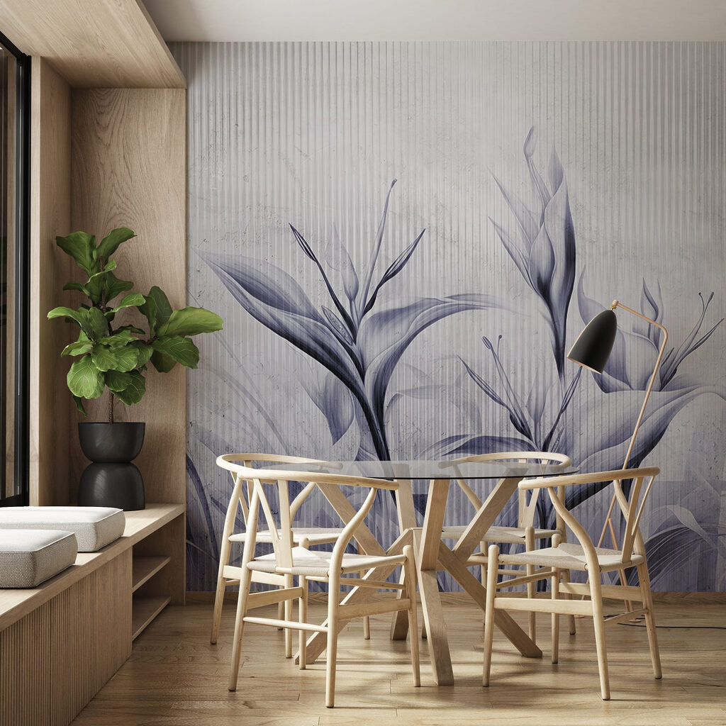 Painting of flowers on a wall