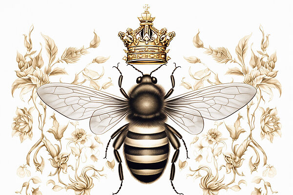 Bee with a crown on its head Bee with a crown on its head