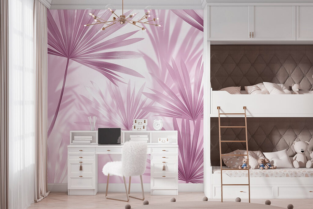 Soft pastel leaves creating gentle shadows