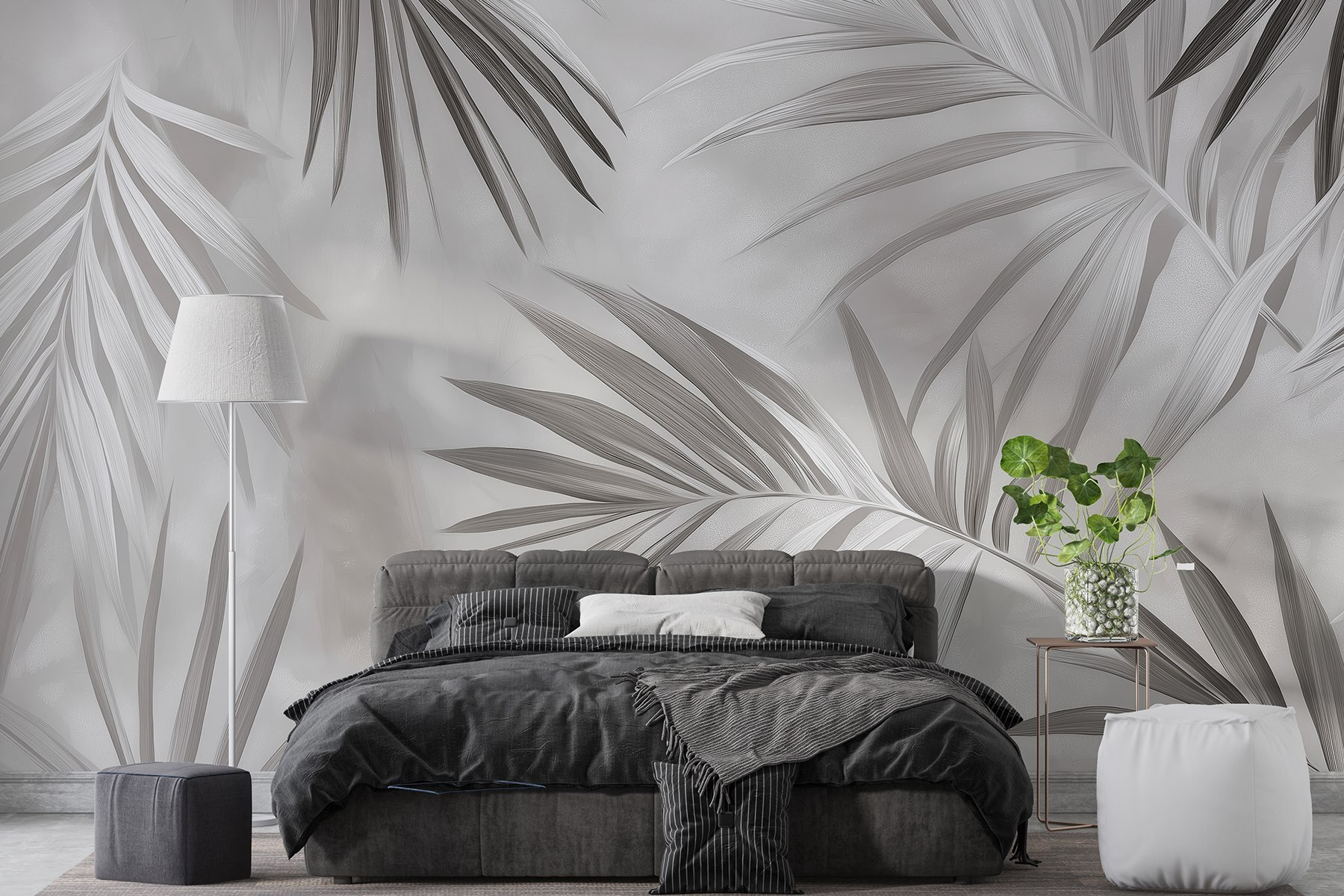 Soft leaves against a muted backdrop Soft leaves against a muted backdrop