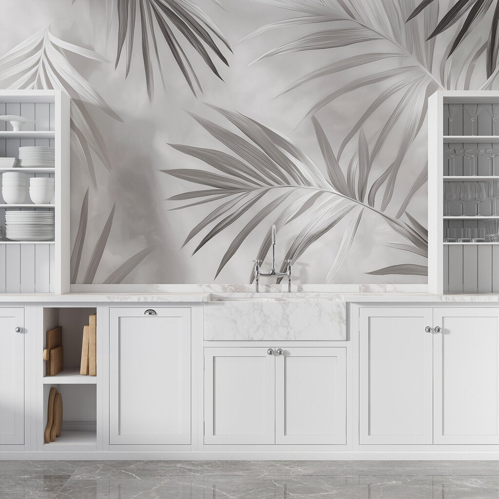 Soft leaves against a muted backdrop Soft leaves against a muted backdrop