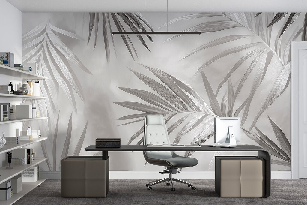 Soft leaves against a muted backdrop Soft leaves against a muted backdrop