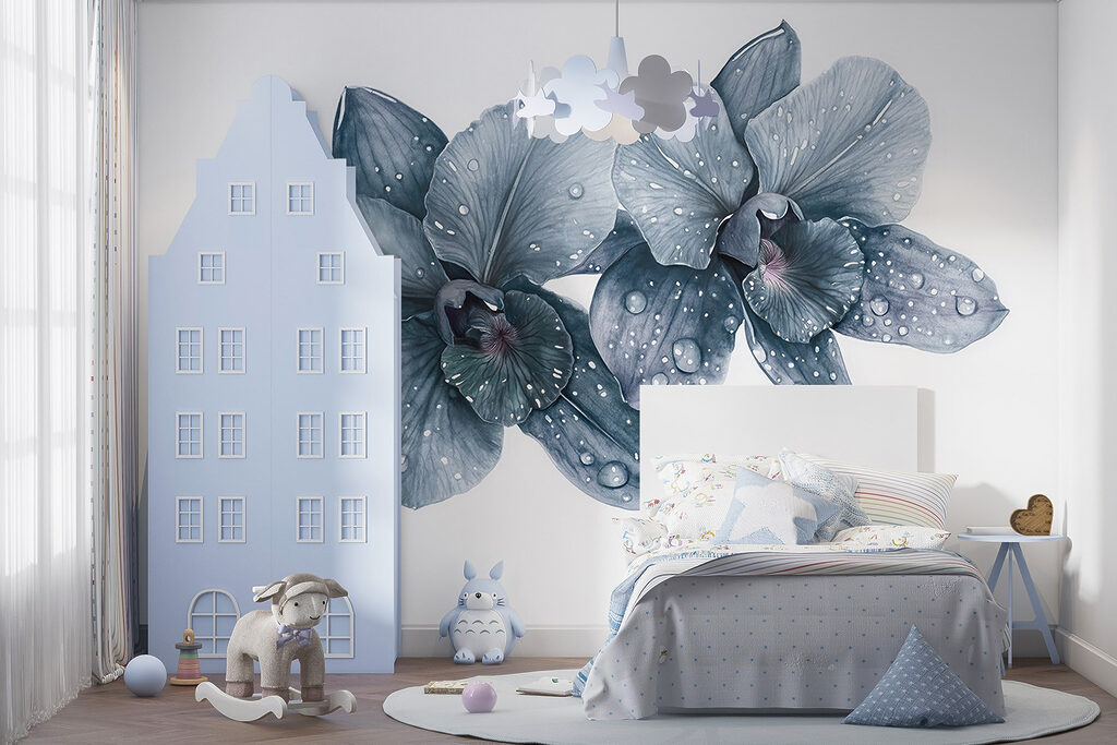 Delicate blooms with dew drops