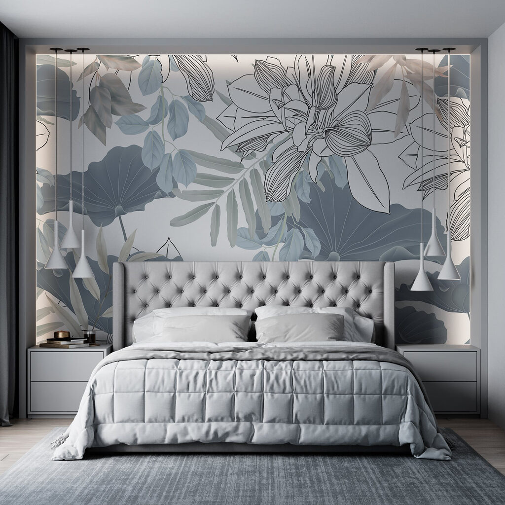 Floral pattern with leaves and flowers Floral pattern with leaves and flowers