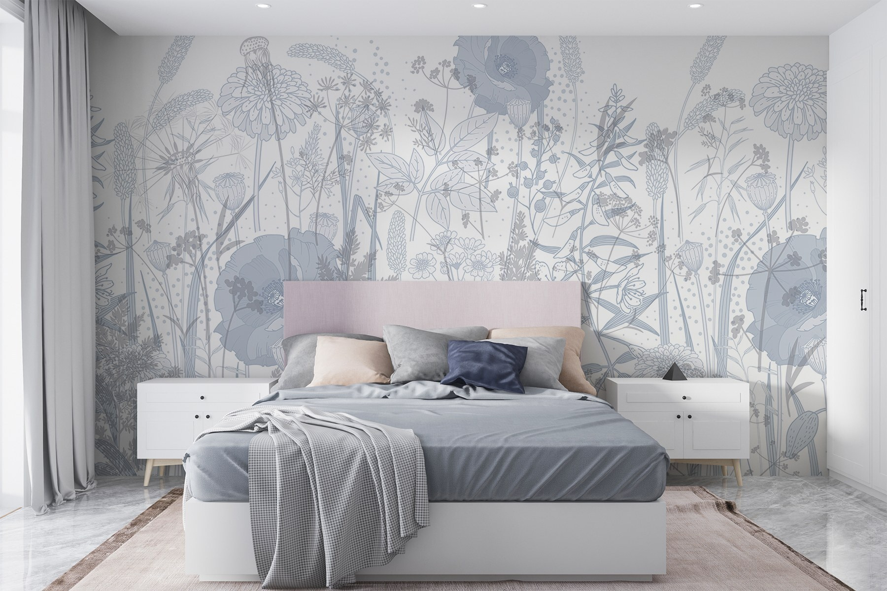 Delicate flowers in soft hues