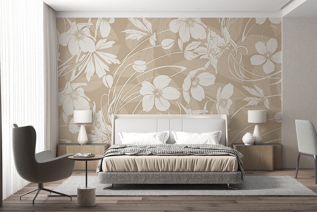 Delicate floral patterns in soft tones Delicate floral patterns in soft tones