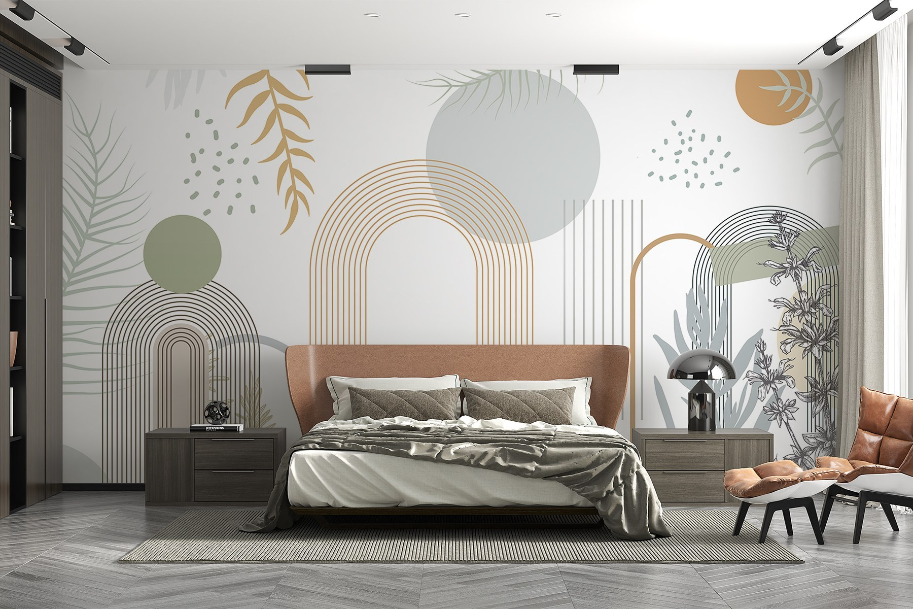 Graphic design of plants and leaves