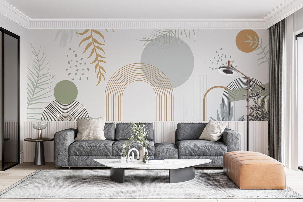 Graphic design of plants and leaves