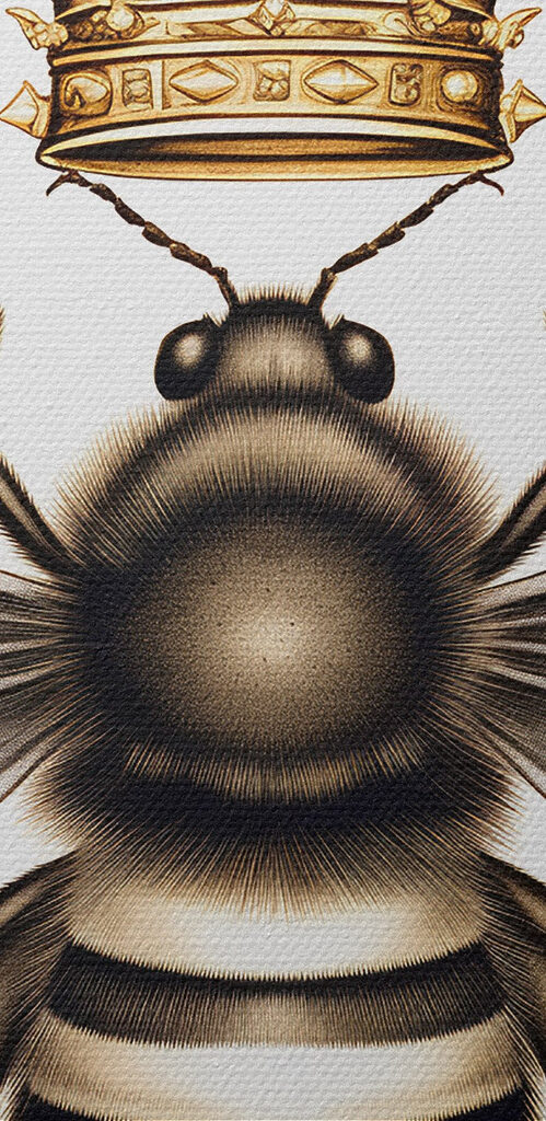 Bee with a crown on its head