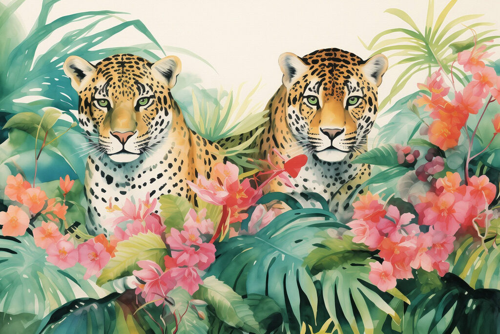 Couple of cheetahs in the jungle