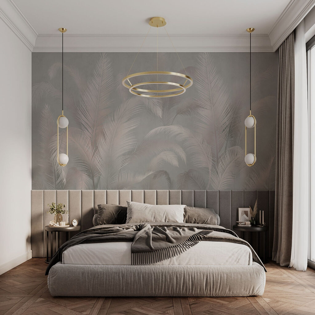 Soft palms in a muted background