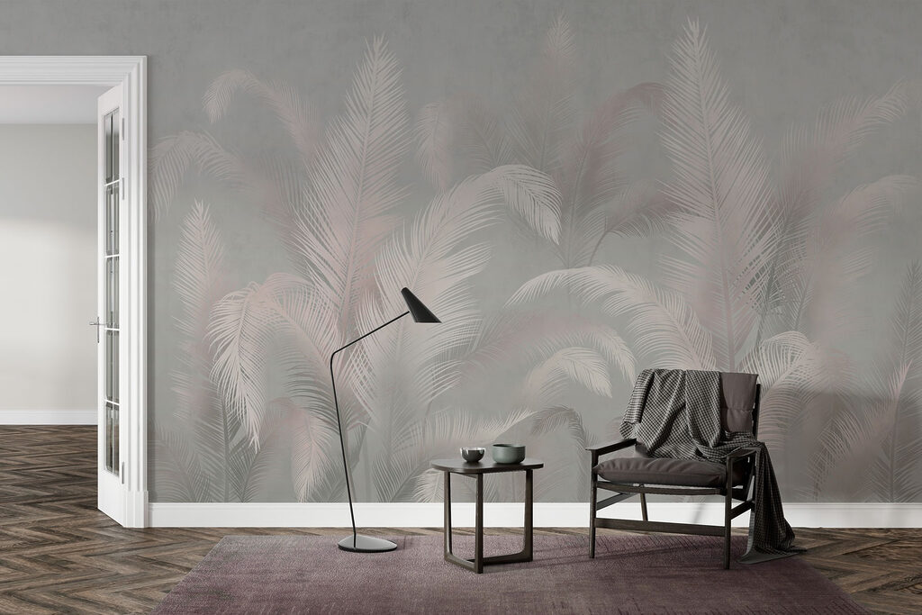 Soft palms in a muted background