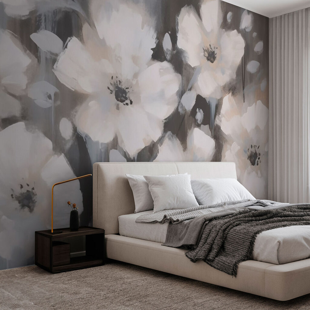 Painting of white flowers Painting of white flowers