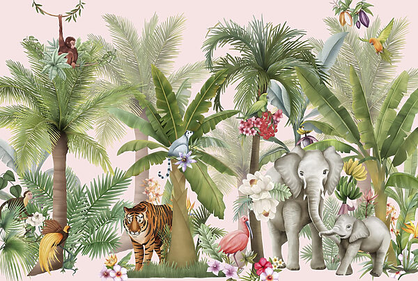 Wallpaper with animals and trees Wallpaper with animals and trees