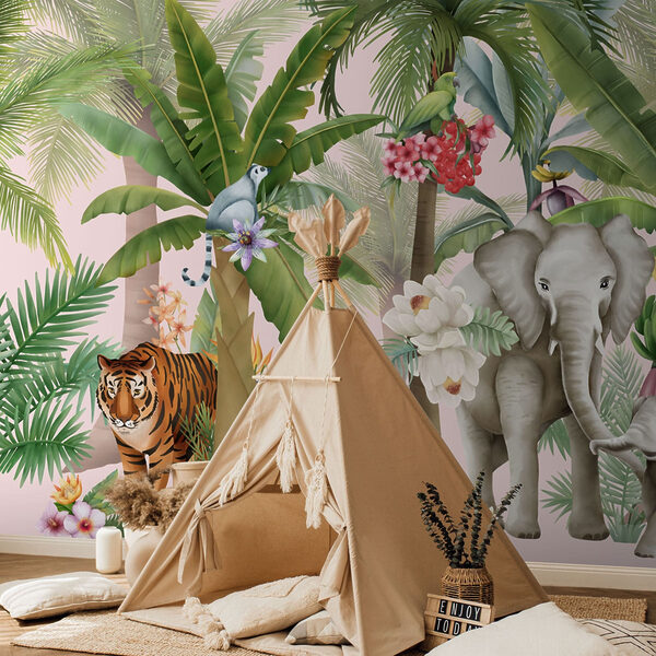 Wallpaper with animals and trees Wallpaper with animals and trees