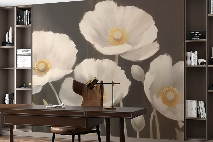 Painting of white flowers Painting of white flowers