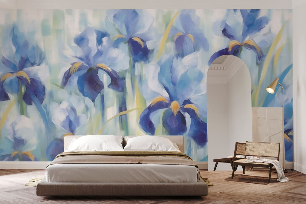 Painting of blue flowers Painting of blue flowers