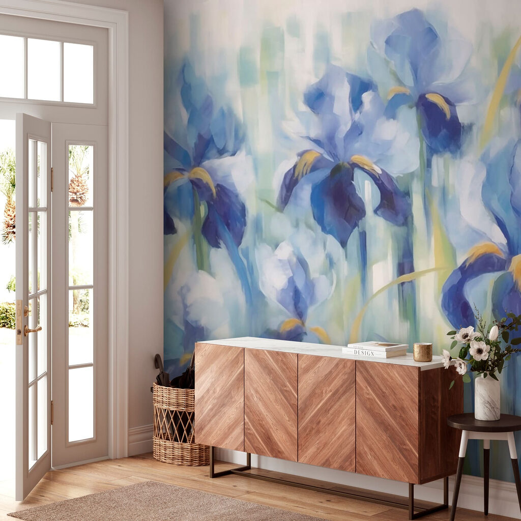 Painting of blue flowers Painting of blue flowers