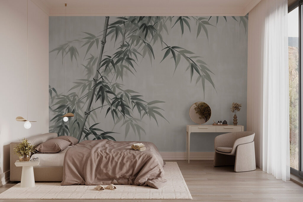 Bamboo with leaves on it Bamboo with leaves on it