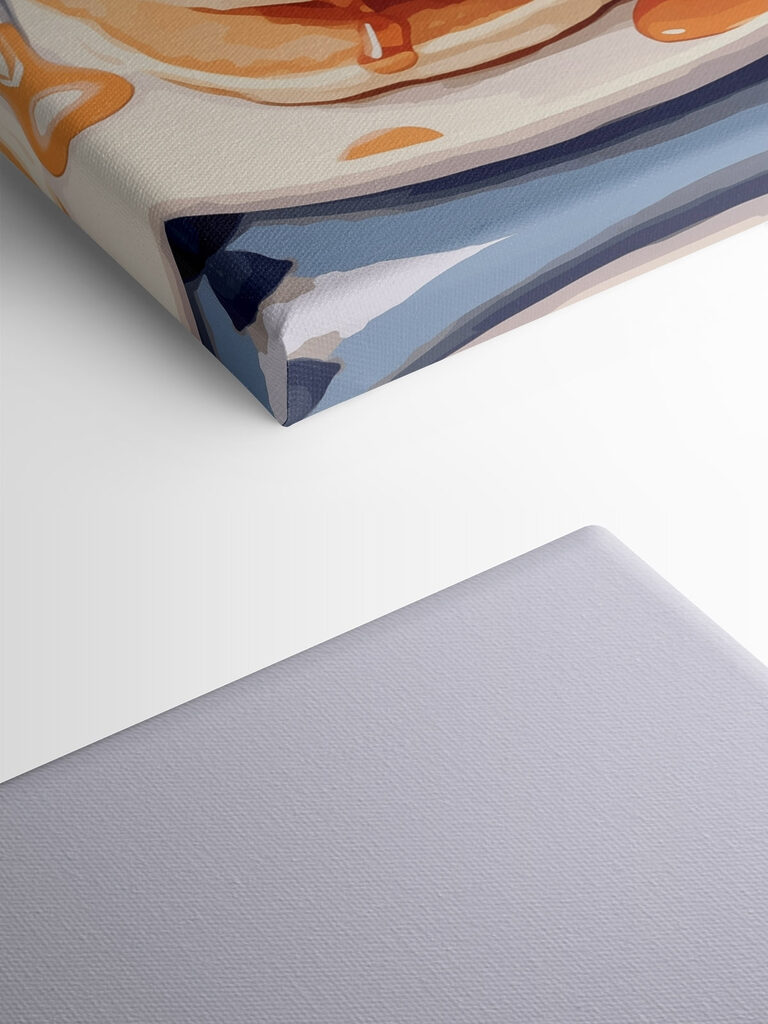 Stack of pancakes with blueberries and syrup on top