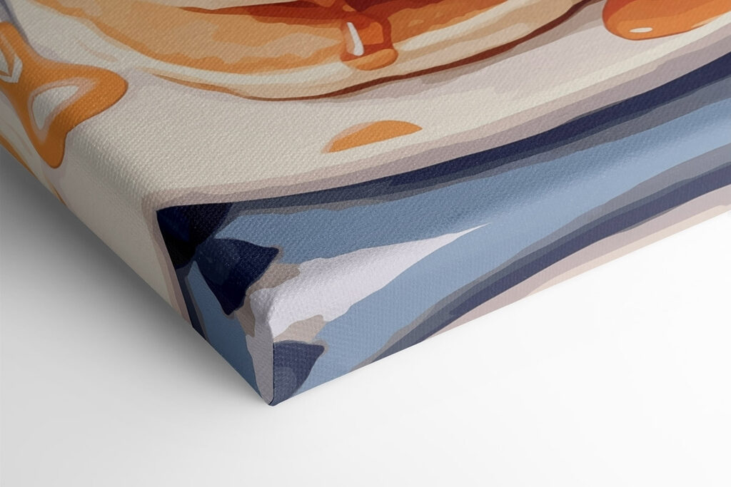 Stack of pancakes with blueberries and syrup on top