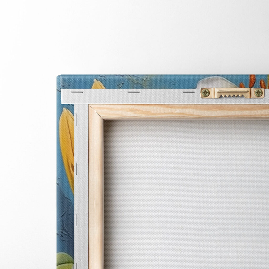 Vibrant lilies against a blue background