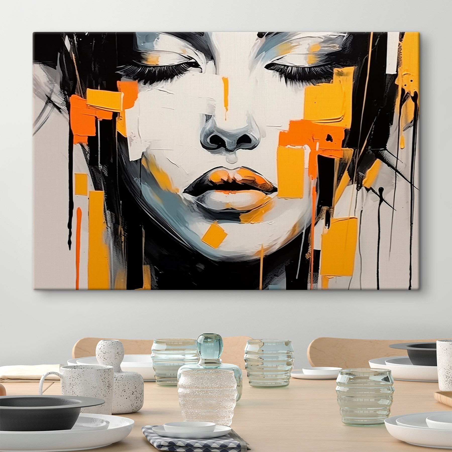 Painting of a woman's face Painting of a woman's face