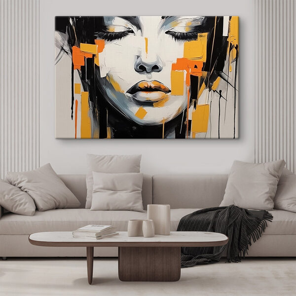 Painting of a woman's face Painting of a woman's face
