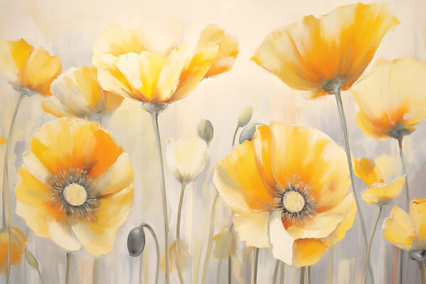 Painting of yellow flowers Painting of yellow flowers