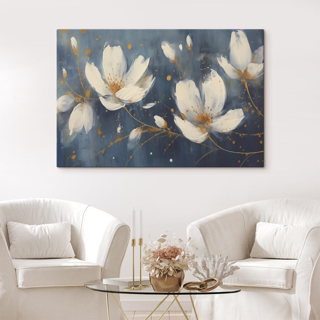 Painting of white flowers Painting of white flowers