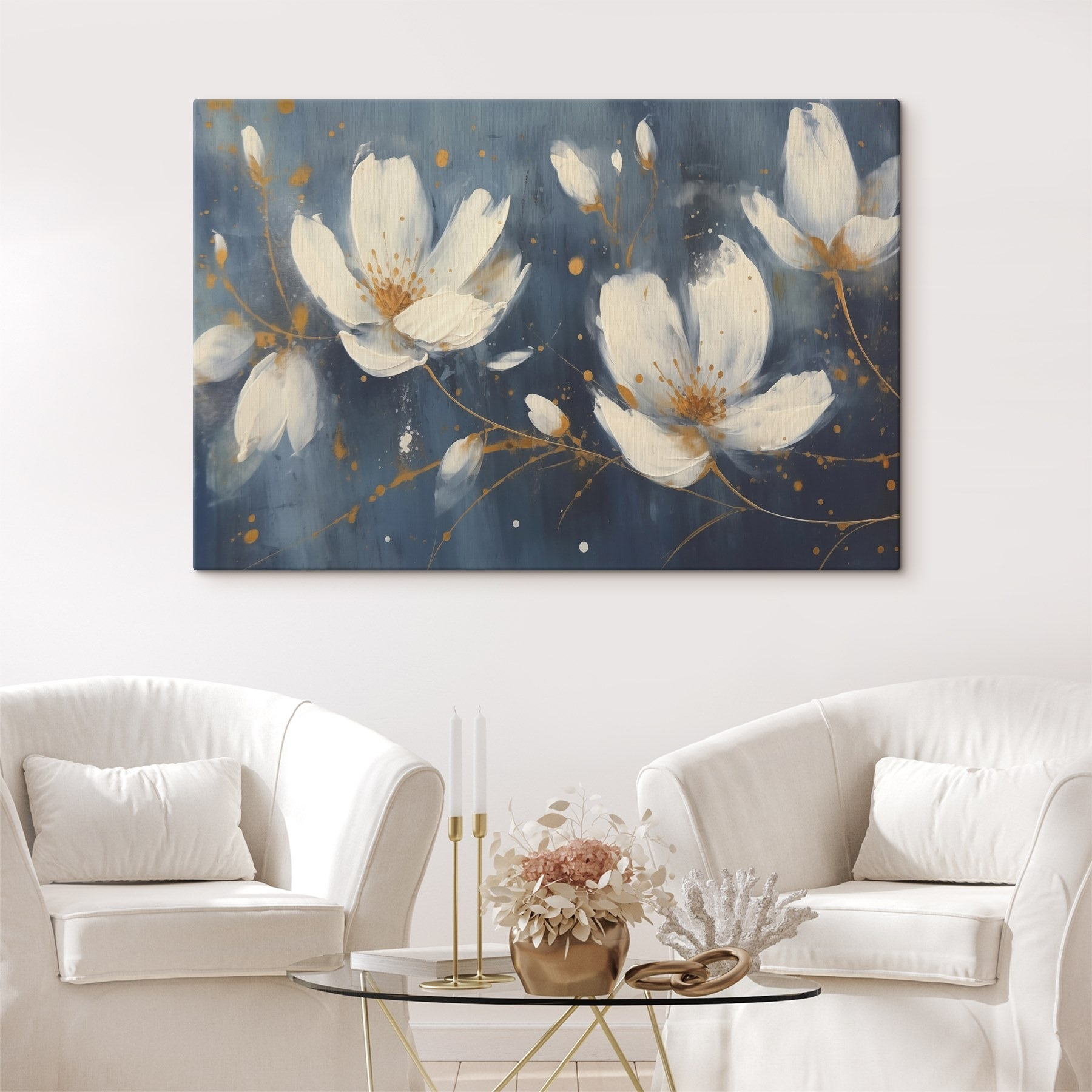 Painting of white flowers