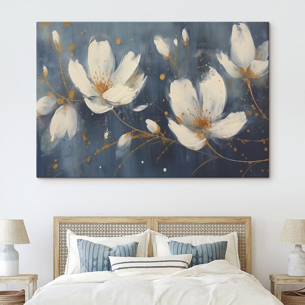 Painting of white flowers Painting of white flowers