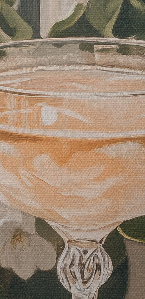 Glass of wine next to flowers Glass of wine next to flowers