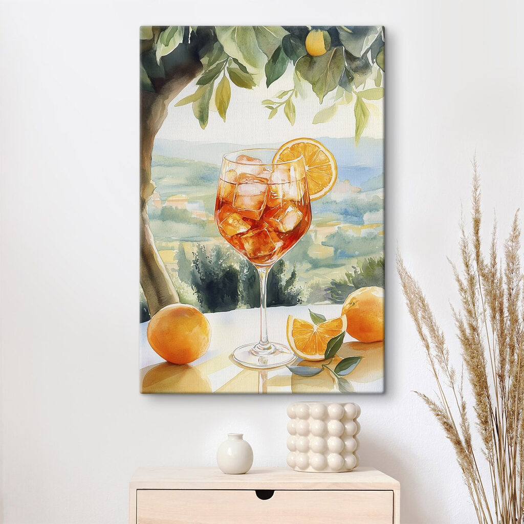 Glass of ice and oranges